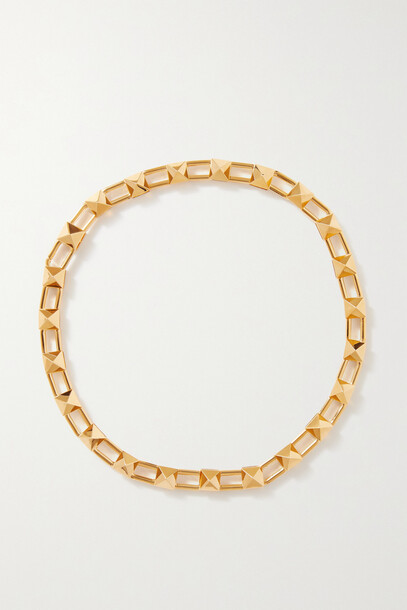 Valentino - Valentino Garavani Rockstud Gold-tone Necklace - one size