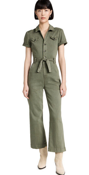 PAIGE Short Sleeve Anessa Jumpsuit in green