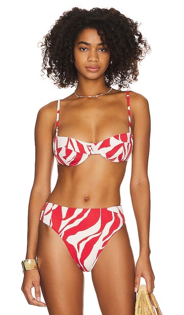 haight. haight. vintage bikini top in red