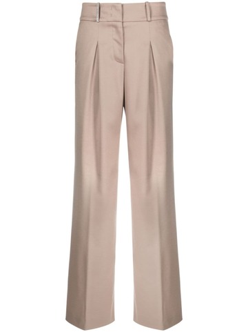 peserico dart-embellished twill wide-leg trousers - brown