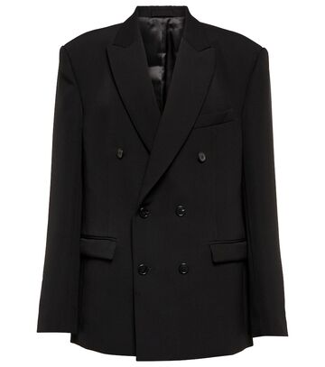 Wardrobe.NYC Double-breasted twill blazer in black