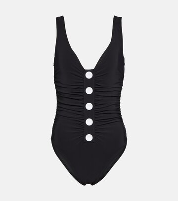 karla colletto basics square-neck swimsuit in black