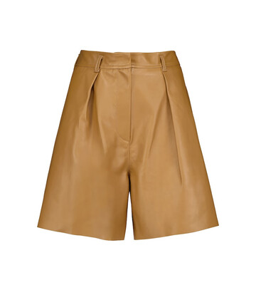 Petar Petrov Gisa high-rise wide leather shorts in brown