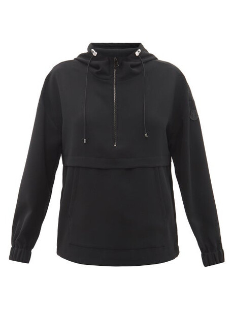 Moncler - Half-zip Technical-shell Hooded Sweatshirt - Womens - Black