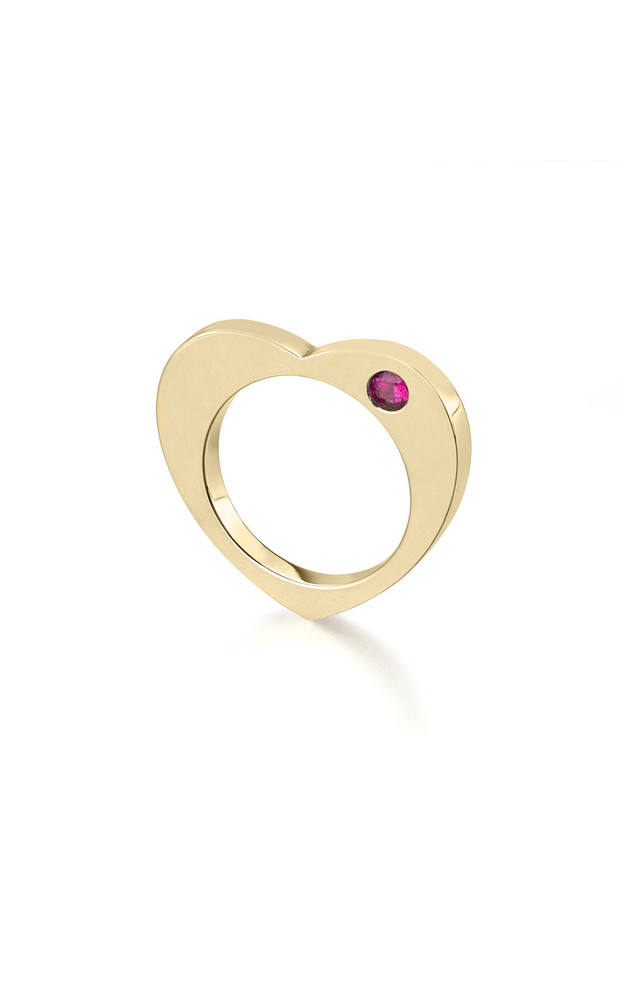 Jessica McCormack Single Ruby Heart Ring in gold