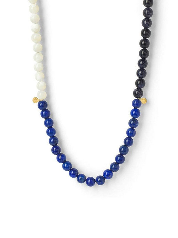 THE ALKEMISTRY colour-block beaded necklace in blue