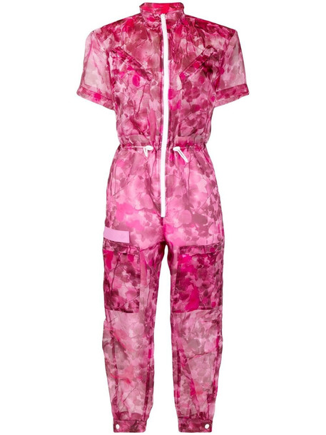 Mr & Mrs Italy Blossom camouflage-print tapered jumpsuit - Pink