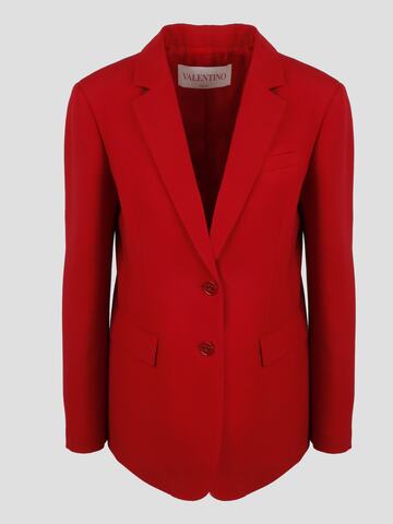Valentino Single Breasted Blazer in red
