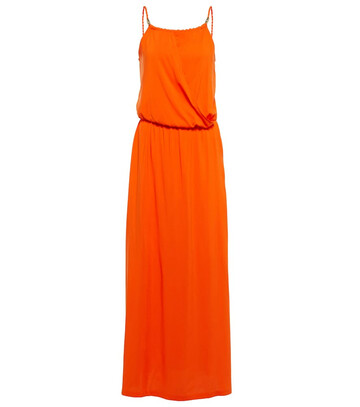 Heidi Klein Braid-trimmed maxi dress in orange