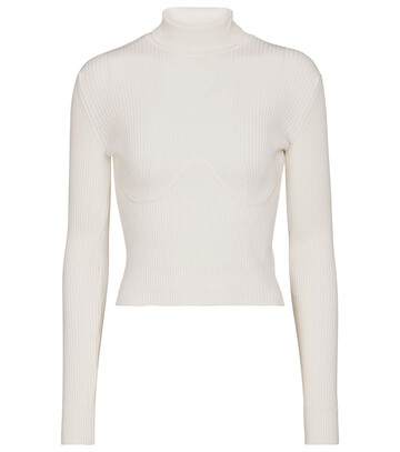 gabriela hearst russel ribbed-knit turtleneck sweater in white