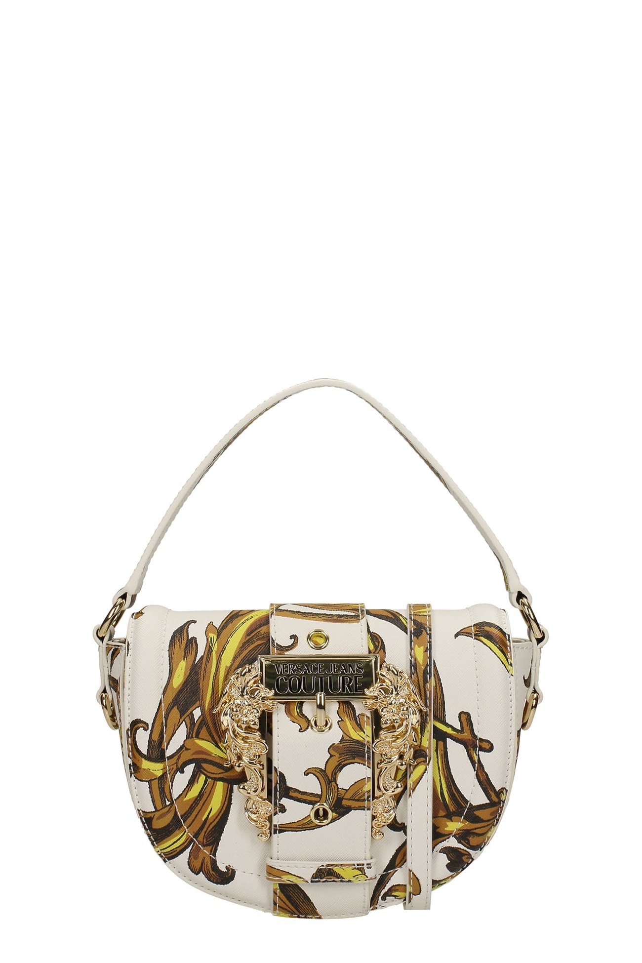 Versace Jeans Couture Hand Bag In White Faux Leather