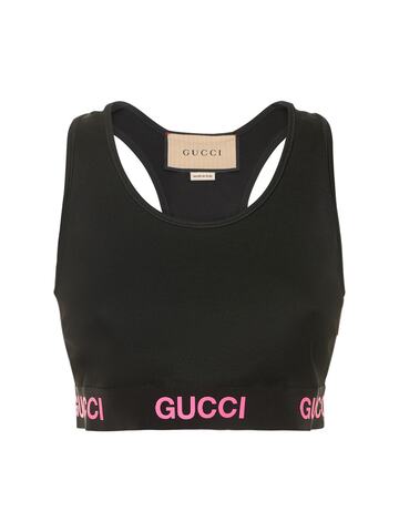 GUCCI Technical Jersey Top in black