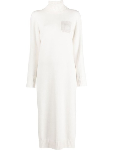 peserico roll-neck knitted jumper dress - white