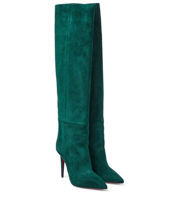 Christian Louboutin Astrilarge Botta 100 suede knee-high boots in green
