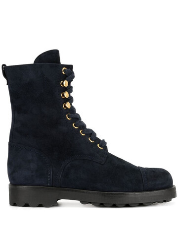 Chanel Pre-Owned lace-up boots in blue