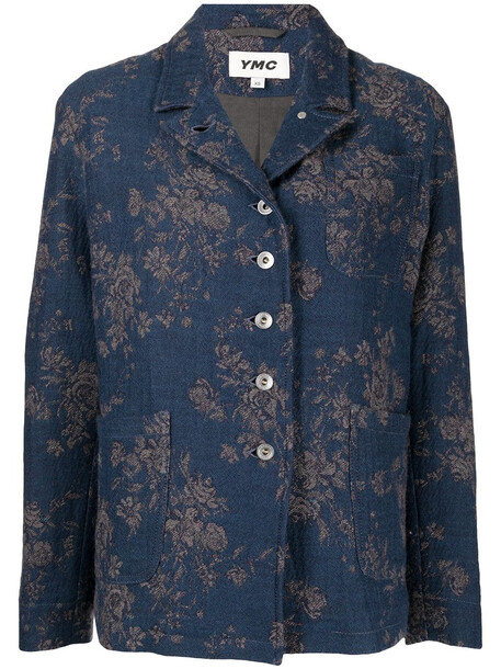 YMC floral embroidered jacket - Blue