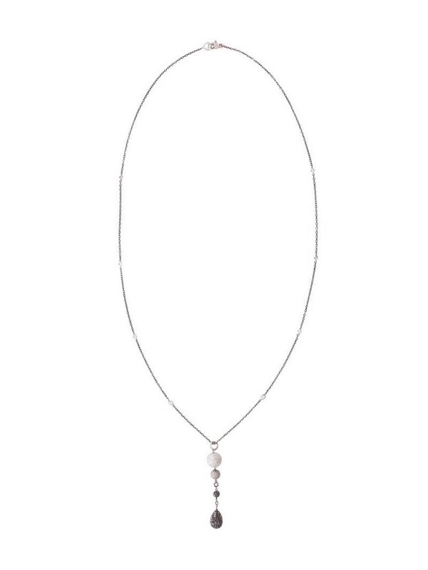 MARIANI 18kt white gold ombré diamond lariat necklace