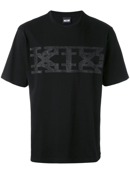 KTZ glitter logo print T-shirt in black