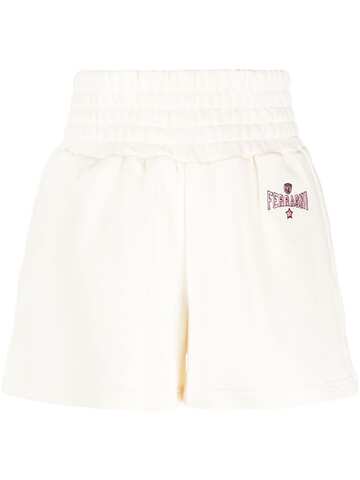 chiara ferragni elasticated-waistband cotton shorts - neutrals