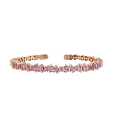 Suzanne Kalan 18kt rose gold cuff bracelet with pink sapphires