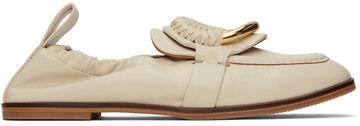 see by chloé see by chloé off-white hana loafers in ivory