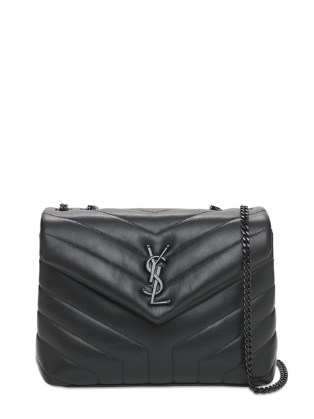 SAINT LAURENT Small Loulou Y-quilted Leather Bag in nero