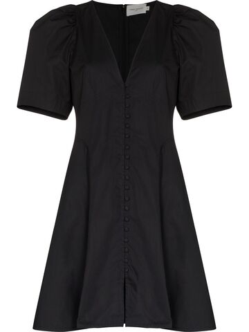 three graces rosanna puff-sleeve dress - black