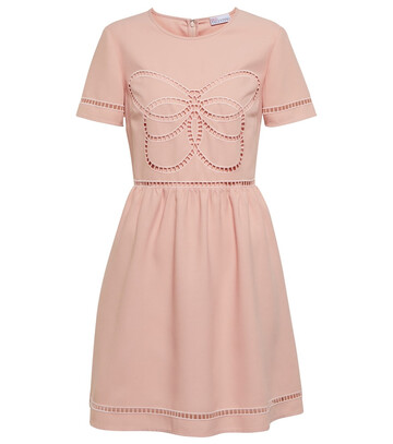 redvalentino broderie anglaise minidress in pink