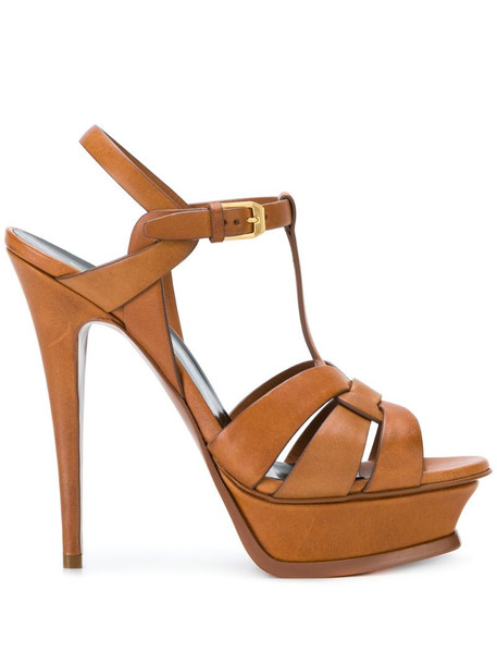 Saint Laurent Tribute sandals in brown