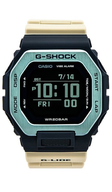 g-shock gbx100 time traveling surf series watch in beige