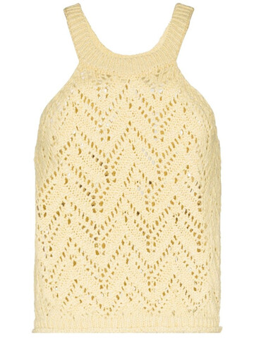Missing You Already Crochet knit vest in yellow