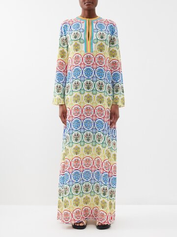 mary katrantzou - collin's floral-print silk maxi dress - womens - multi