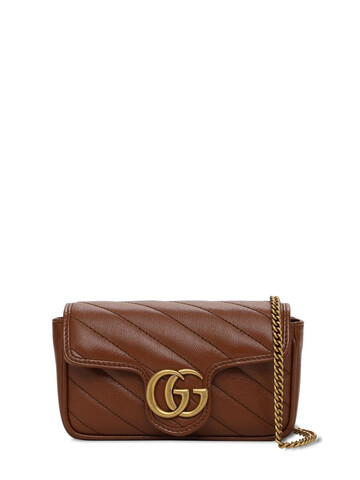 GUCCI Super Mini Gg Marmont Leather Bag