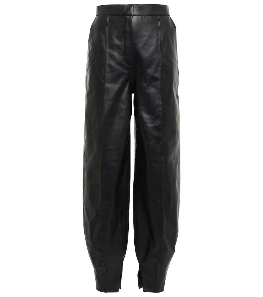 Loewe High-rise balloon leather pants in black