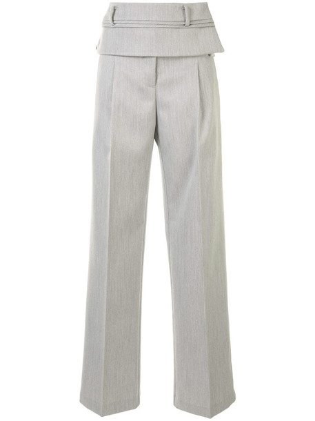 Christopher Esber Double Belt wide-leg trousers in grey