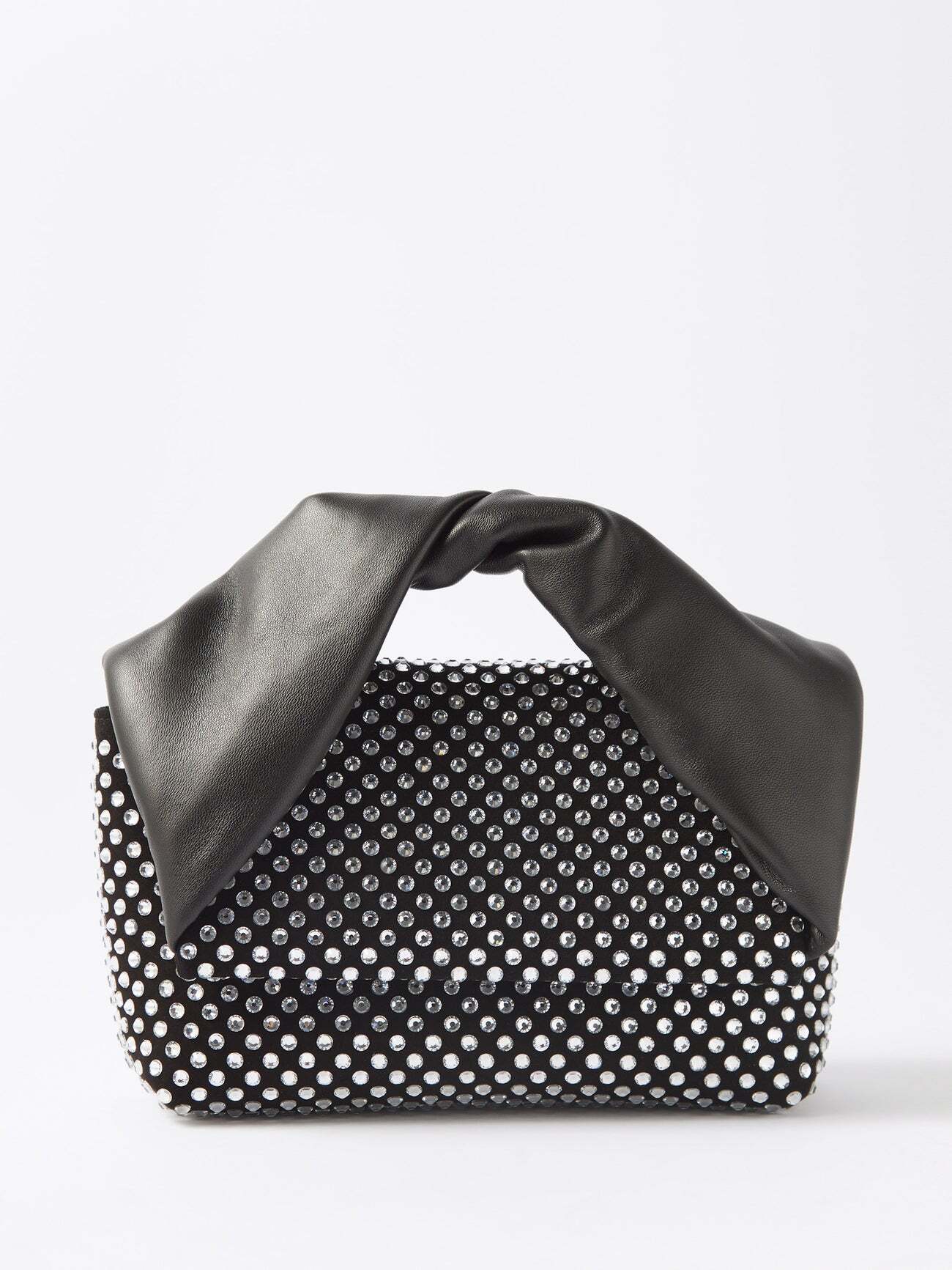 JW Anderson - Twister Medium Embellished Suede Cross-body Bag - Womens - Black Multi