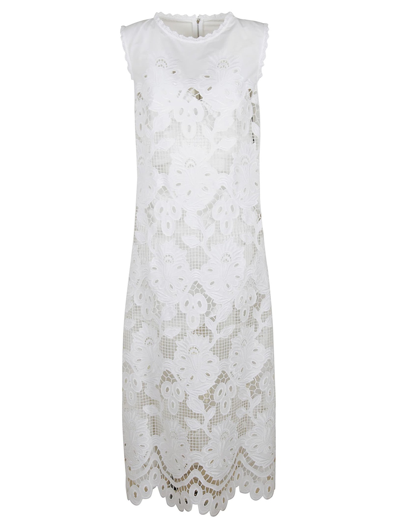 Dolce & Gabbana Lace Sleeveless Dress in white