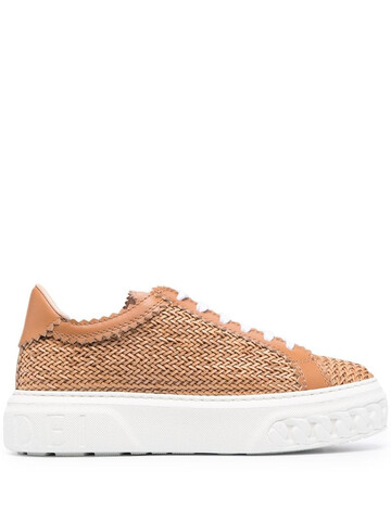 casadei off-road woven sneakers in neutrals