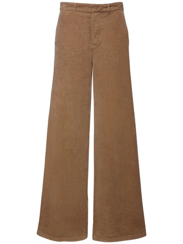 DSQUARED2 Traveler Wide Cotton Corduroy Jeans in beige