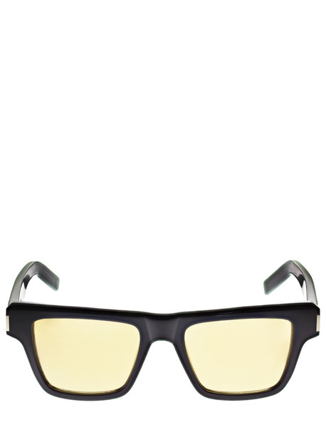 SAINT LAURENT Sl 469 Squared Acetate Sunglasses in black / yellow