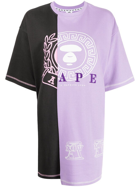 AAPE BY *A BATHING APE® AAPE BY *A BATHING APE® logo-print T-Shirt dress - Purple