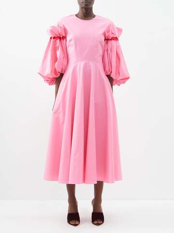 roksanda - balloon sleeve high-neck cotton dress - womens - pink