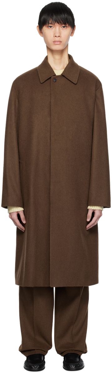 auralee brown spread collar coat