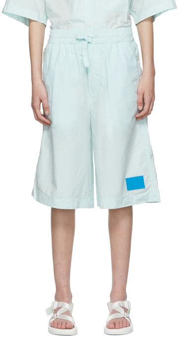 Sunnei Blue Cotton Shorts in azure