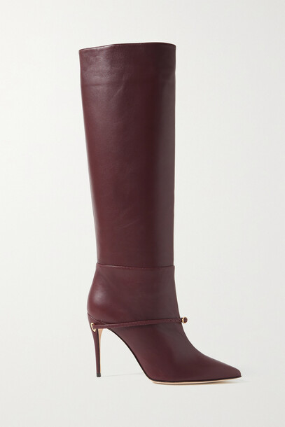 Jennifer Chamandi - Cece 105 Leather Knee Boots - Burgundy
