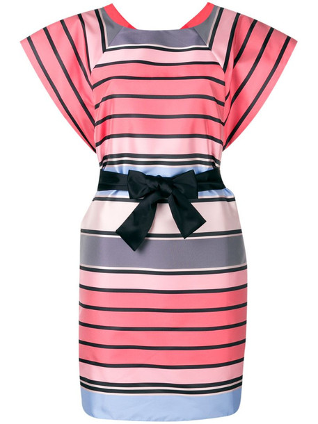 Emporio Armani striped belted dress in pink