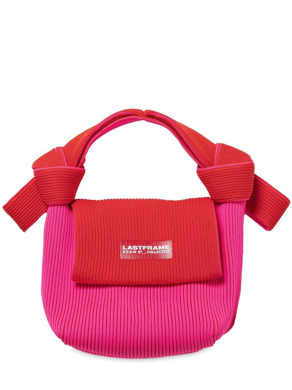 LASTFRAME Bi-color Obi Bag in pink / red