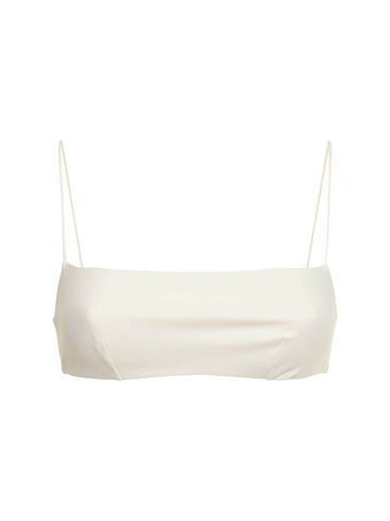 ZIAH Fine Strap Bandeau Bikini Top in white