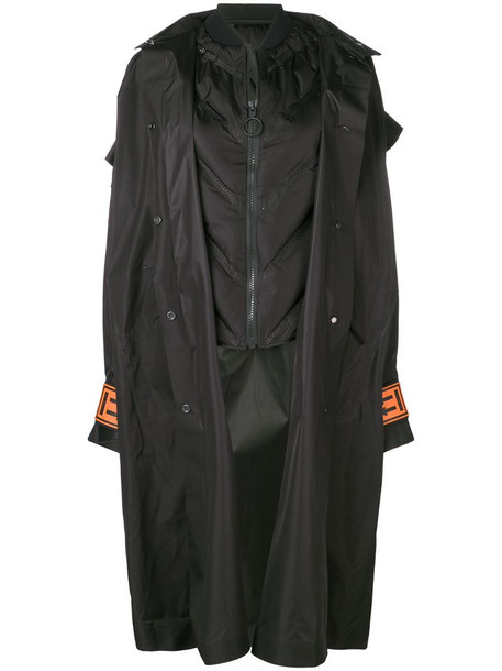 Off-White oversized hood coat in black