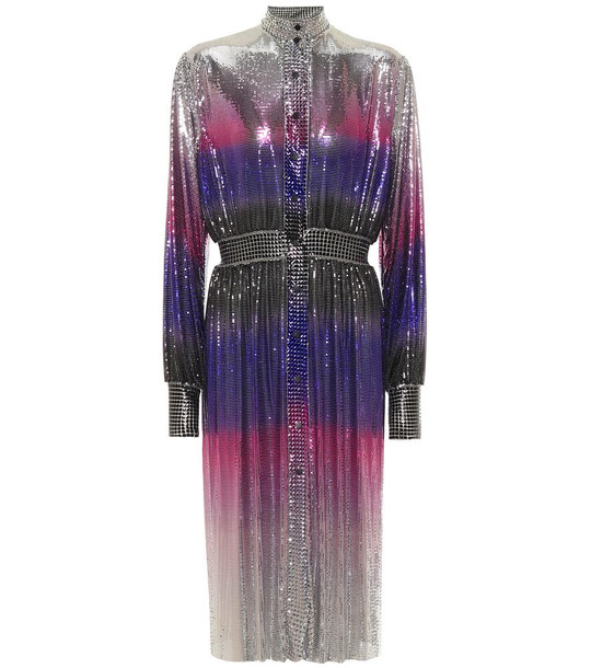 Paco Rabanne Gradient chain-mail midi dress in purple - Wheretoget